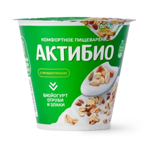 Биойогурт «АктиБио» отруби и злаки 2,9% 220 г
