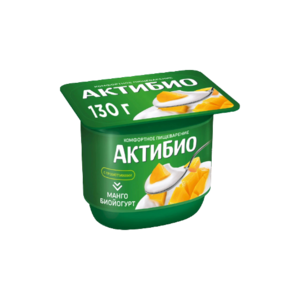 Биойогурт Актибио Манго обогащенный бифидобактериями 3%, 130г