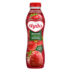 Питьевой йогурт, Клубника-Земляника 1,9% 680г