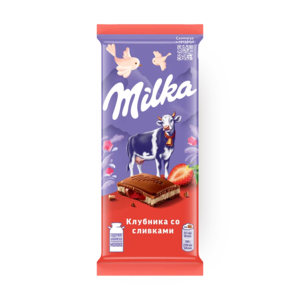 Шоколад молочный Milka Клубника со сливками 80 г