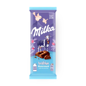Шоколад молочный пористый Milka Bubbles 72 г