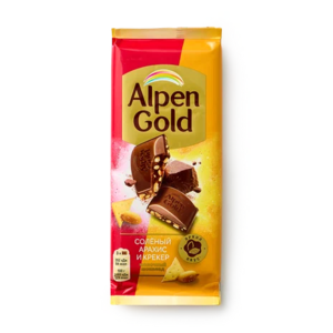 Шоколад молочный Alpen Gold с солёным арахисом и крекером 80 г