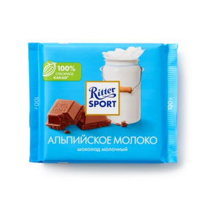 Шоколад молочный Ritter Sport с альпийским молоком 100 г