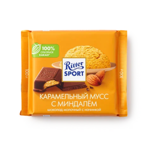 Шоколад молочный Ritter Sport карамельный мусс с миндалём 100 г