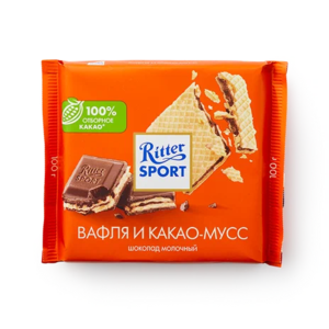 Шоколад молочный Ritter Sport вафля и какао-мусс 100 г