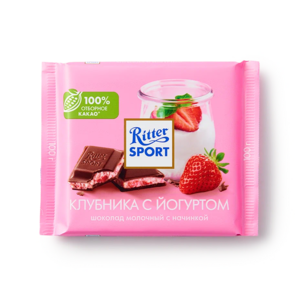 Шоколад молочный Ritter Sport клубника с йогуртом 100 г
