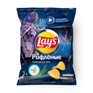 Чипсы Lay's сметана и лук рифлёные 225 г