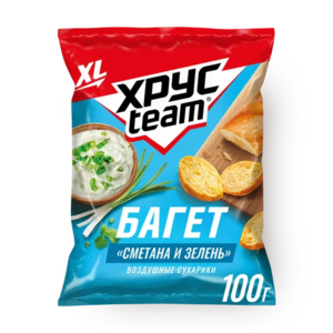 Сухарики Хрусteam XL Багет сметана-зелень 100 г