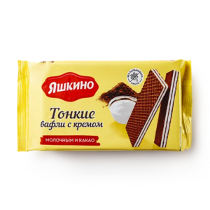 Вафли тонкие «Яшкино» с какао и молочным кремом 144 г