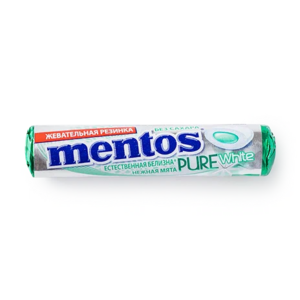 Жевательная резинка Mentos Pure White нежная мята без сахара 15,5 г